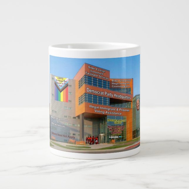 Alla är välkomna att rösta som demokrat. jumbo mugg (Framsidan)