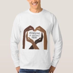 Alla är välkomna här - enighet och mångfald t shirt