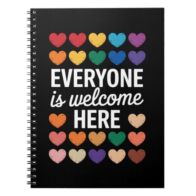 Alla är välkomna här HBTQ Anteckningsbok (Framsidan)
