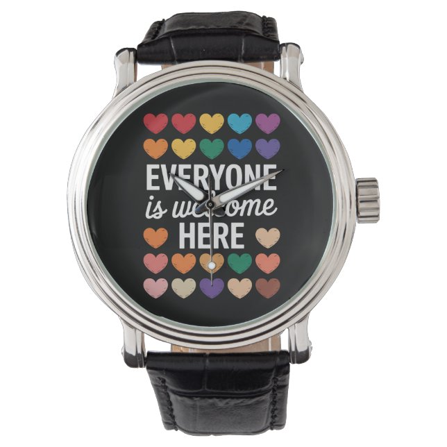 Alla är välkomna här HBTQ Armbandsur (Framsida)
