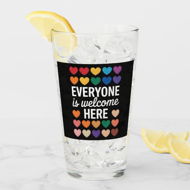 Alla är välkomna här HBTQ Glaskopp (Framsida Ice)