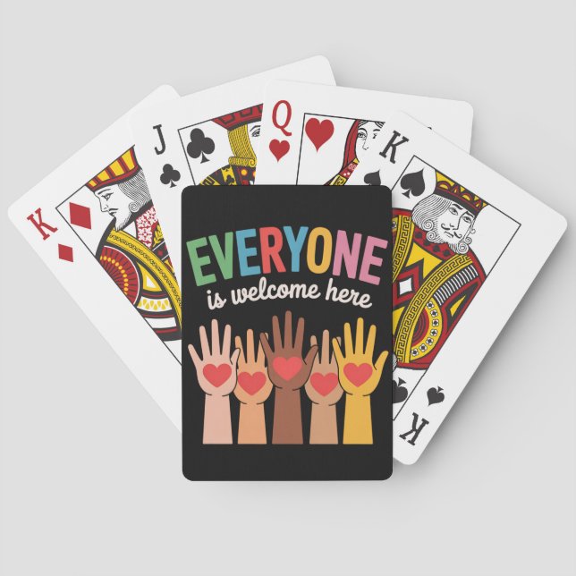 Alla är välkomna hit casinokort (Baksidan)