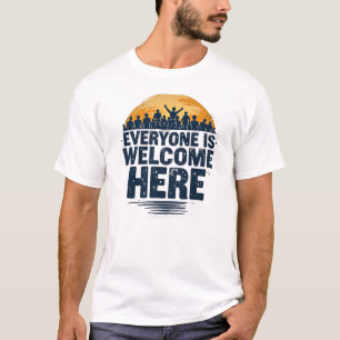 Alla är välkomna hit: Retroinspirerad design T Shirt