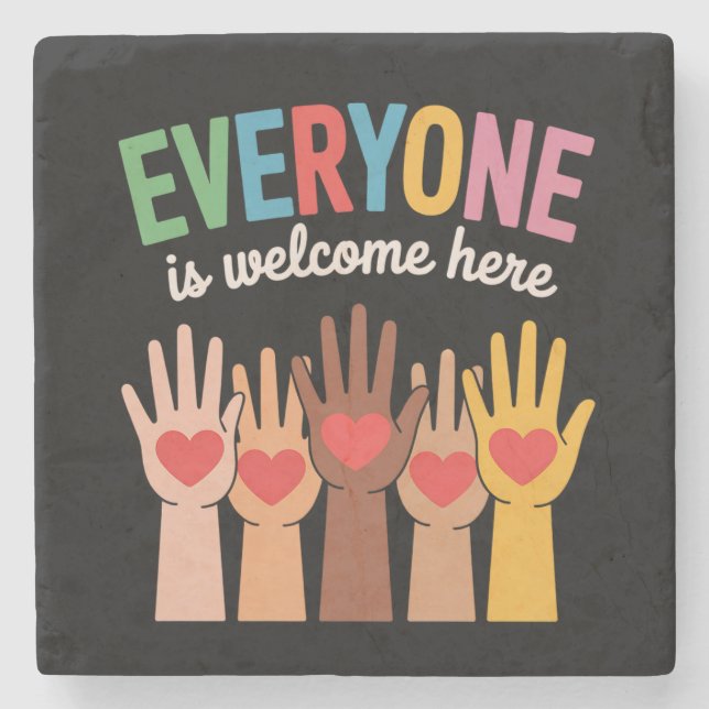 Alla är välkomna hit stenunderlägg (Framsidan)