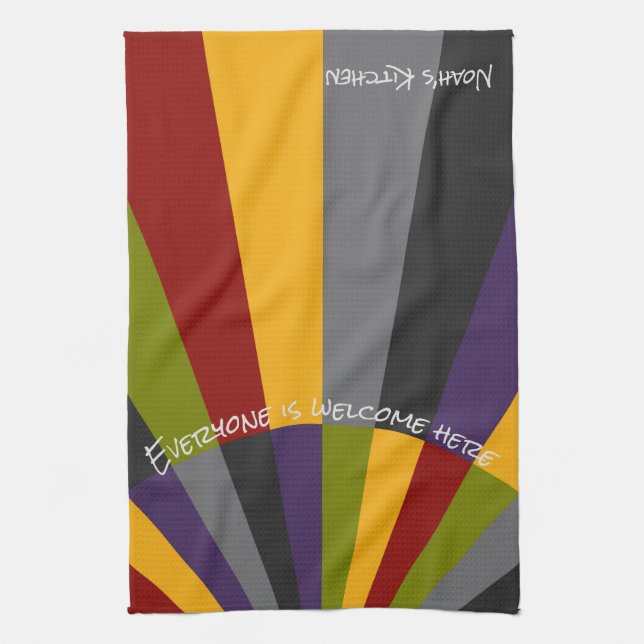 Alla är välkomna hit Sunrise Kitchen Tea Towel Kökshandduk (Vertikal)