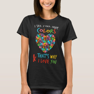 Alla Autism Awareness Jag ser din sanna Färg H T Shirt