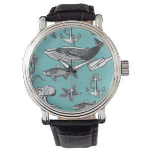 Alla av havsmönster armbandsur