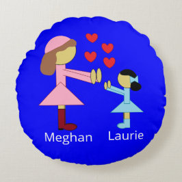 Alla barn behöver Kärlek: blå Rund Kudde