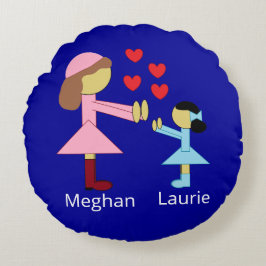 Alla barn behöver Kärlek: Mörk blått Rund Kudde