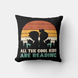 Alla barn läser Retro Read Bok Älskare Boys Gi Kudde