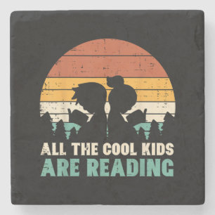Alla barn läser Retro Read Bok Älskare Boys Gi Stenunderlägg