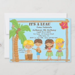 Alla barn Luau födelsedagsinbjudan Inbjudningar