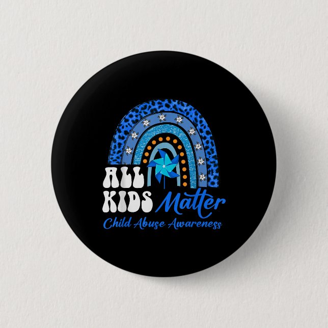Alla barn - Pinjul Blue Rainbow Child Abuse Awaren Knapp (Framsida)