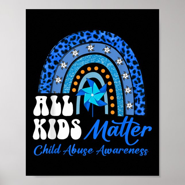 Alla barn - Pinjul Blue Rainbow Child Abuse Awaren Poster (Framsidan)