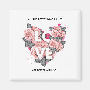 ALLA BÄSTA SAK I LIVET Ro Kärlek Heart Magnet