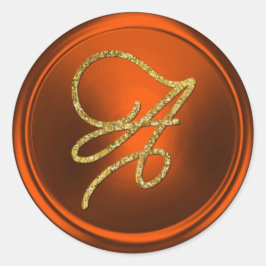 ALLA BEGYNNELSEBOKSTÄVER Guld Script Monogram Pump Runt Klistermärke