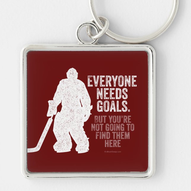 Alla behöver mål fyrkantig silverfärgad nyckelring (Framsidan)