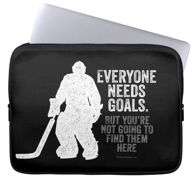 Alla behöver mål (Hockey) Laptop Sleeve (Framsidan)
