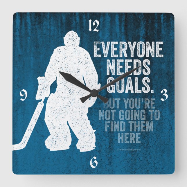 Alla behöver mål (Hockey Square Wall Clock) Fyrkantig Klocka (Framsida)