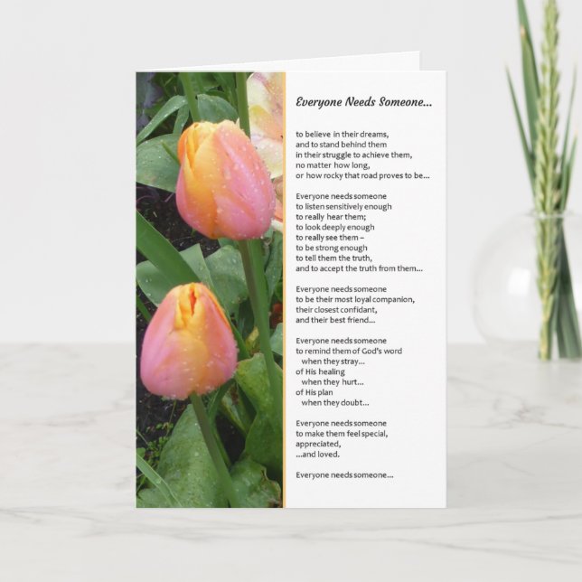 Alla behöver någon...Religiösa Tack Kort (Framsida)
