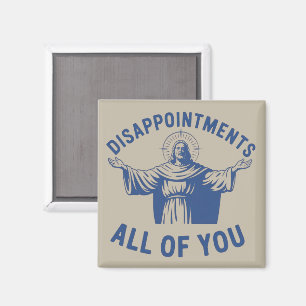 Alla besvikelser Retro Jesus Meme Kristus Magnet