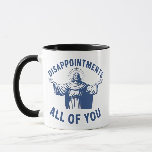 Alla besvikelser Retro Jesus Meme Kristus Mugg (Vänster)