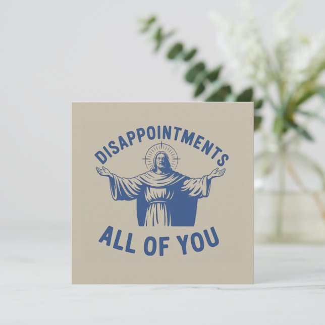 Alla besvikelser Retro Jesus Meme Rolig Inbjudningar (Stående Fram)