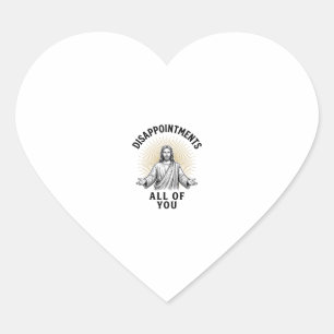 Alla besvikelser Vintage religiös t-shirt Hjärtformat Klistermärke