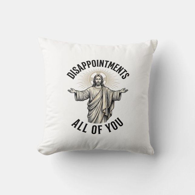 Alla besvikelser Vintage religiös t-shirt Kudde (Framsida)