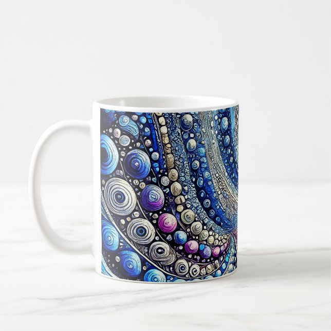 Alla blå och Lila punkter Kaffemugg (Vänster)