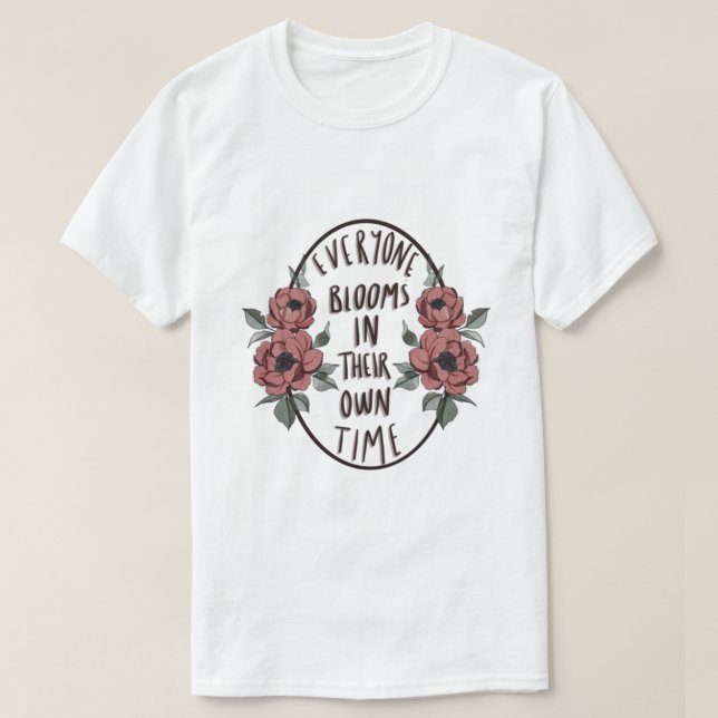 Alla blommar på framsidan grund t shirt (Design framsida)