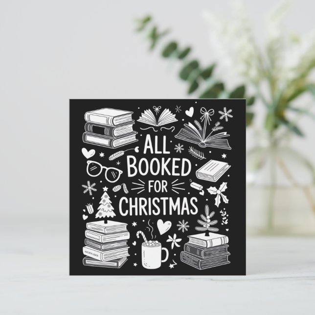 Alla böcker för jul bokälskare bokigt present julkort (Stående Fram)