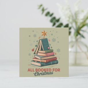 Alla böcker för jul bokträd Xmas lärare Julkort