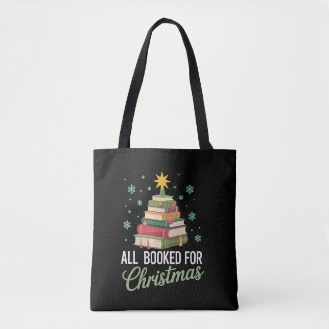 Alla böcker för julgran böcker lärare Xmas  Tygkasse (Framsida)