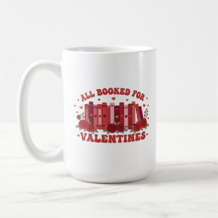 Alla bokade för alla hjärtans dag Retro bokälskare Kaffemugg