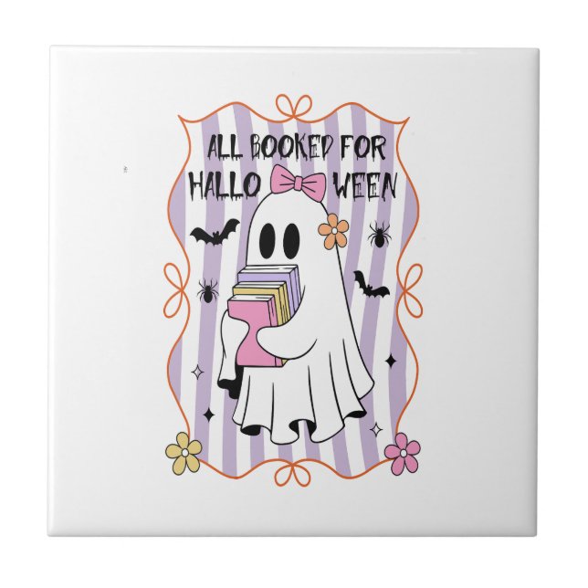 Alla bokade för Halloween  Lärarghost Kakelplatta (Framsidan)