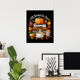 Alla bokade för höstens böcker Kaffe Cozy Höst Poster