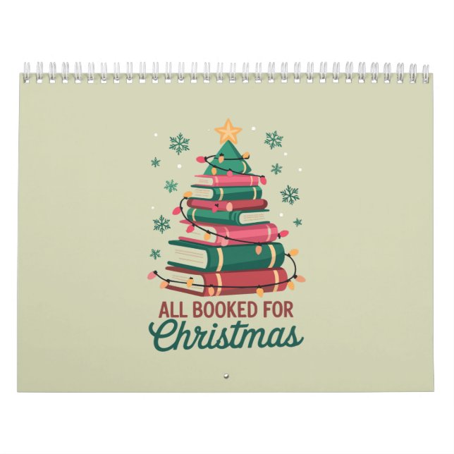 Alla bokade för jul bibliotekarie bokälskare träd kalender (Omslag)