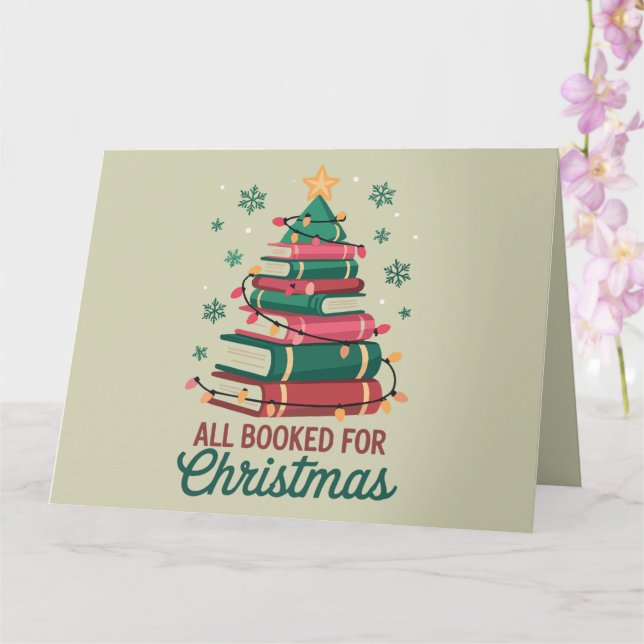 Alla Bokade För Jul Bibliotekarie Bokälskare Träd Kort (Orkide)