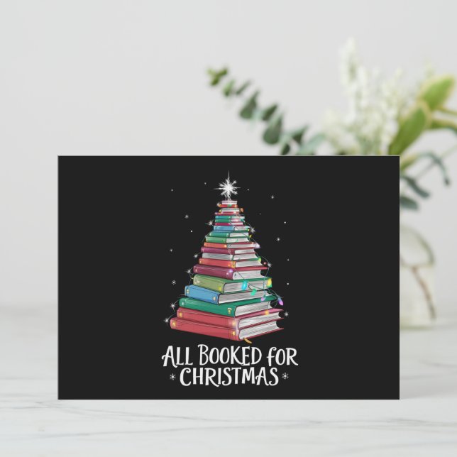 Alla Bokade För Jul Bibliotekarie Xma Bokälskare Julkort (Stående Fram)