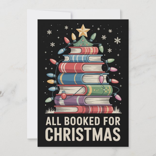 Alla bokade för jul bok julgran högtid julkort (Framsida)