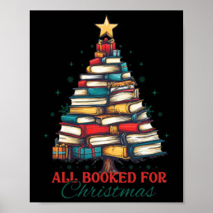 Alla bokade för jul bok träd ljus jul poster