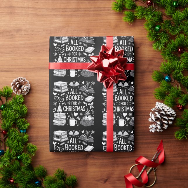Alla bokade för jul bokälskare bokiga presenter presentpapper (Julgåva)