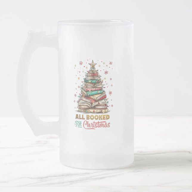 Alla bokade för jul frostat ölglas (Vänster)