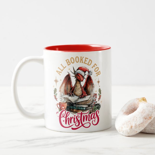 Alla bokade för juldrake  Två-Tonad mugg (Med munk)