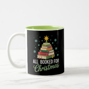 Alla bokade för julgran böcker lärare Xmas Två-Tonad Mugg
