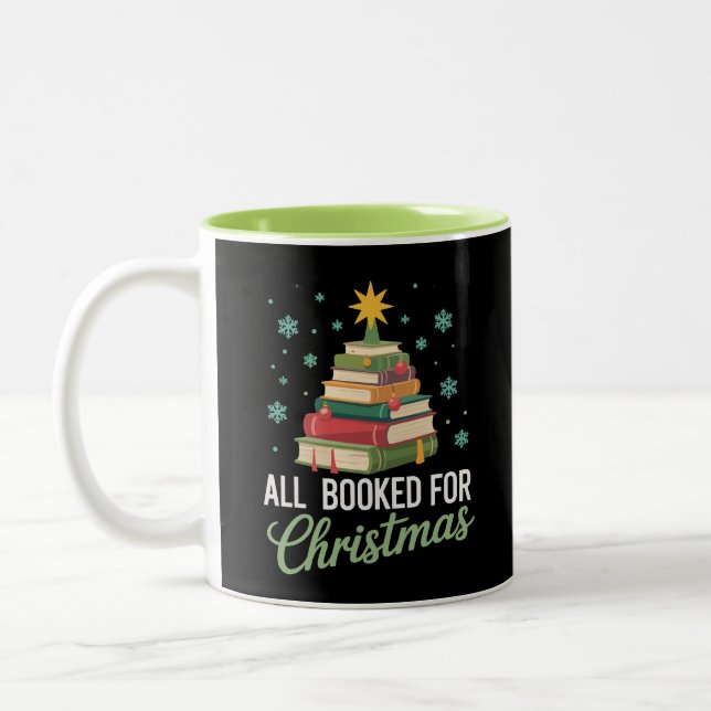 Alla bokade för julgran böcker lärare Xmas  Två-Tonad Mugg (Vänster)