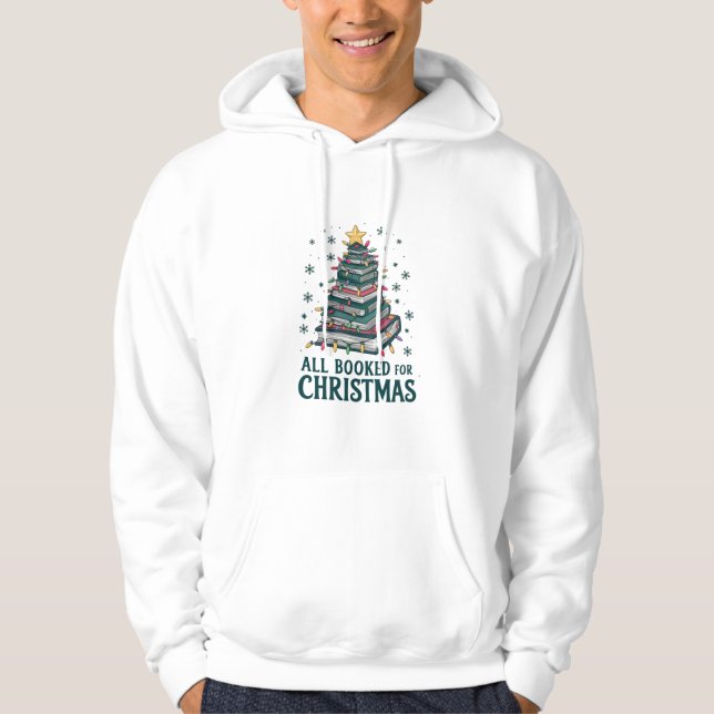 Alla bokade för julpresent för bibliotekarieälskar hoodie (Framsida)