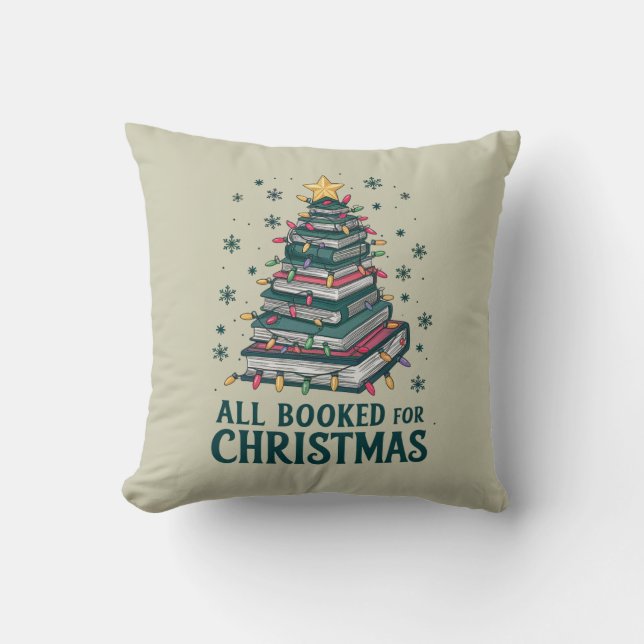 Alla bokade för julpresent för bibliotekarieälskar kudde (Framsida)