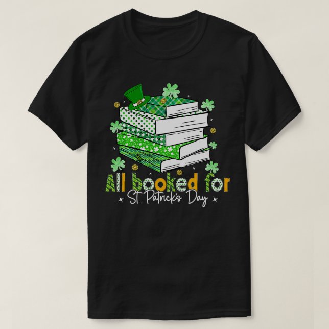 Alla bokade för St patricks day Shamrock Librarian T Shirt (Design framsida)